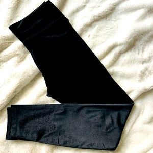 Black velvet leggings
